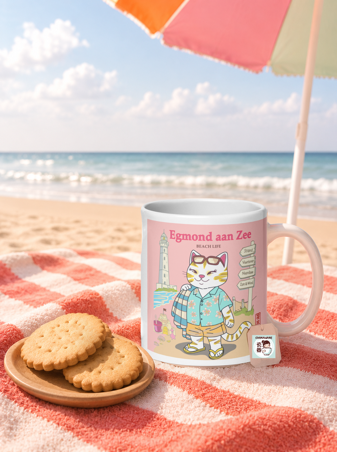 Egmond aan Zee, Beach Life, Thee mok, 11 oz / 325 ml