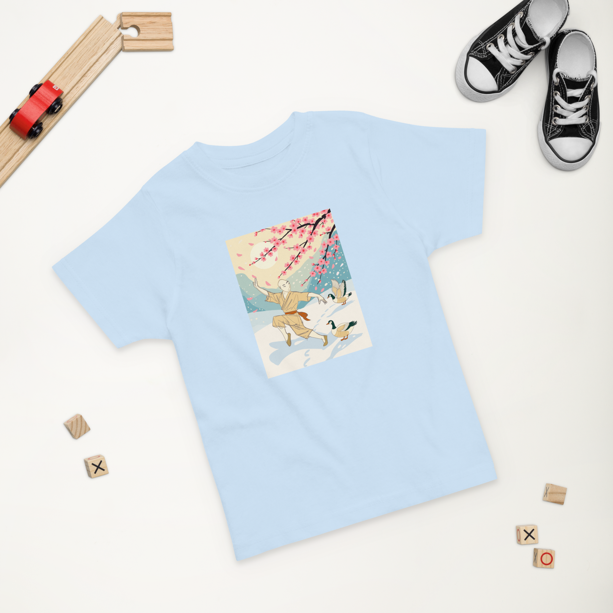 Toddler jersey t-shirt Dance together with the Snow 和雪一起跳舞