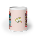 White glossy mug - Lucky Cat