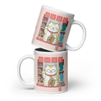 White glossy mug - Lucky Cat