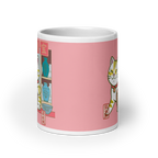 White glossy mug - Lucky cat