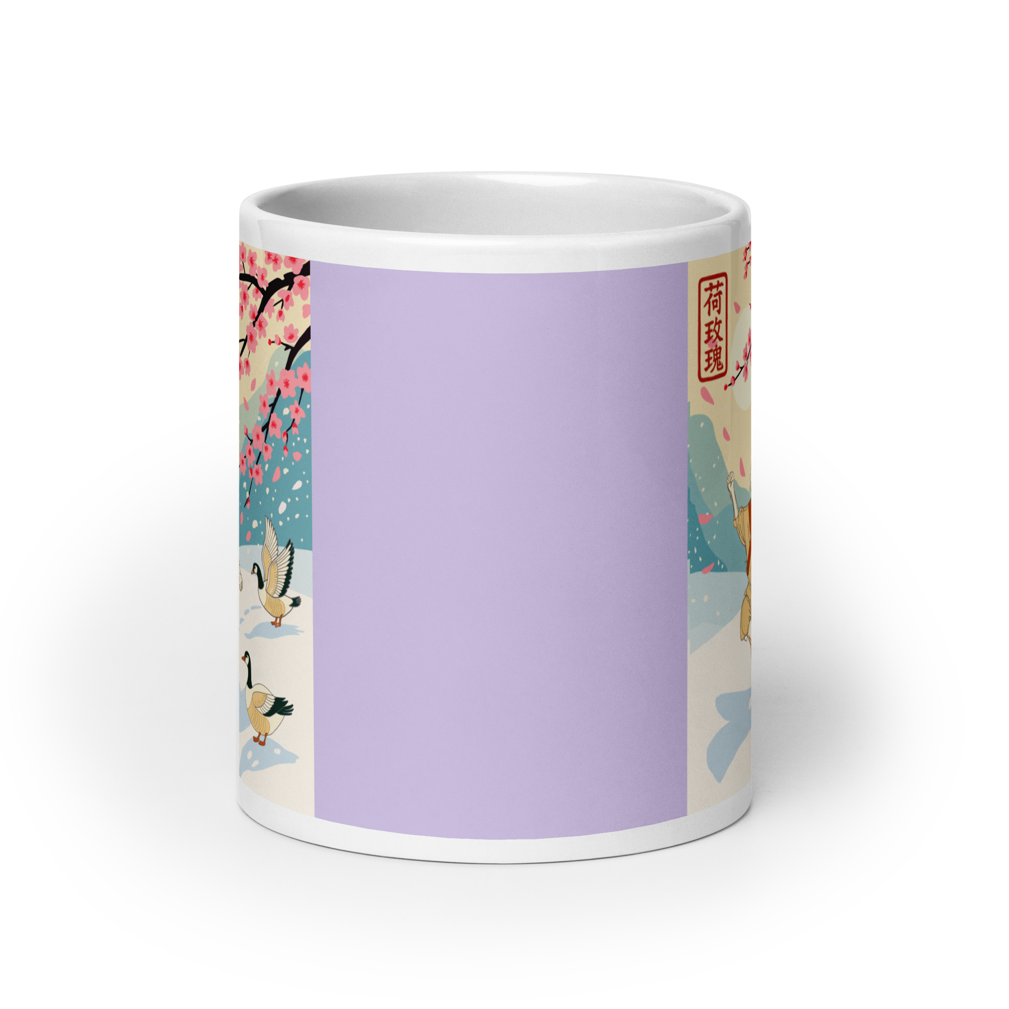 White glossy mug - Kung Fu in the Snow 雪中功夫