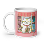 White glossy mug - Lucky cat
