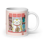 White glossy mug - Lucky Cat